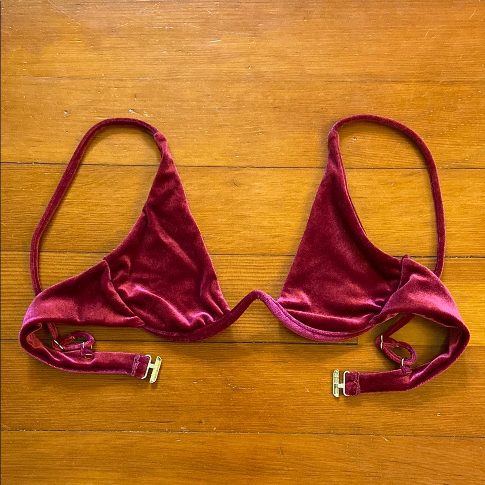 Shein Velvet Triangle Bikini Top